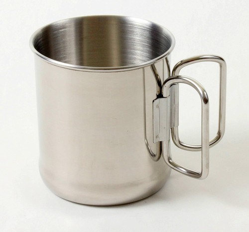 Edelstahl tasse mit klappgriff - edelstahl,
