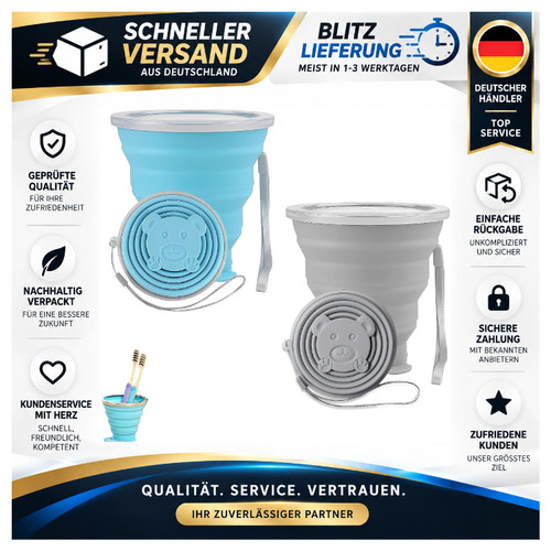 Faltbecher 2er set klappbare - faltbecher,