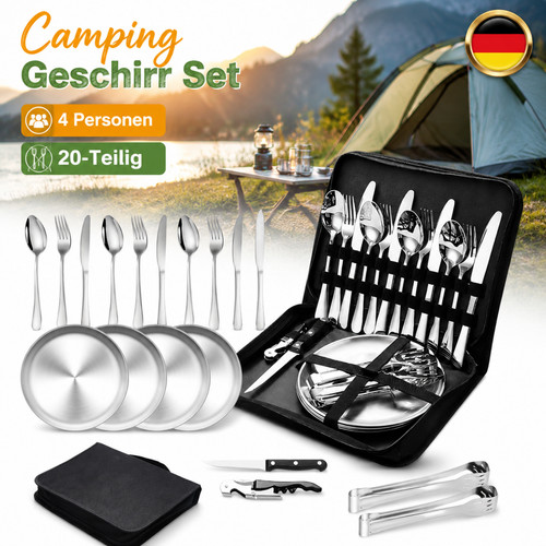 Camping geschirr set teilig - camping, 20-teilig