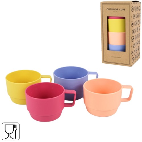 Kunststoff tasse camping - 4x,