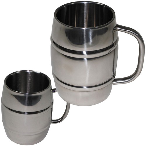 Bierkrug fass edelstahl - bierkrug,