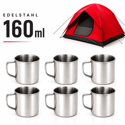 Camping becher stahl - 6,