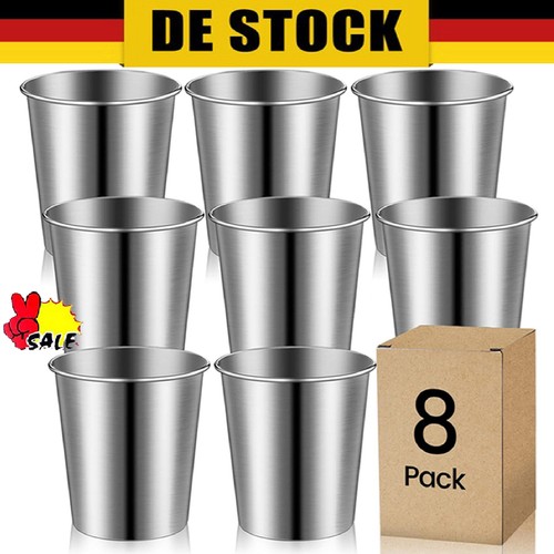 Edelstahl trinkbecher - 8x,